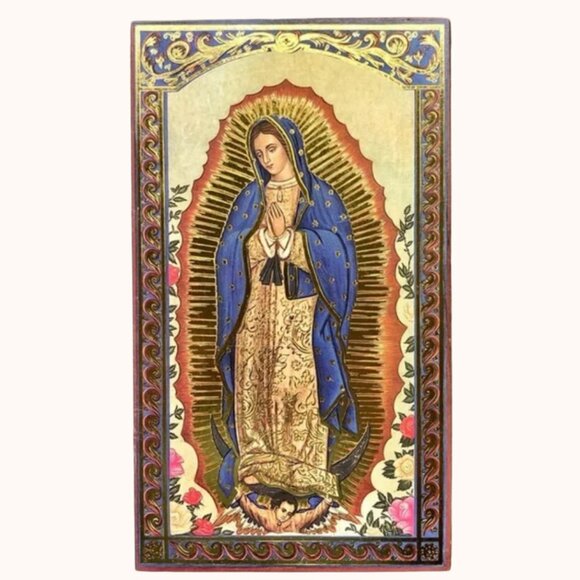 Our Lady of Guadalupe Gold Gilt Lithograph Icon - Picture 4 of 12